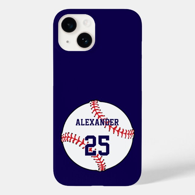 Baseball | Name & Number Case-Mate iPhone Case (Back)