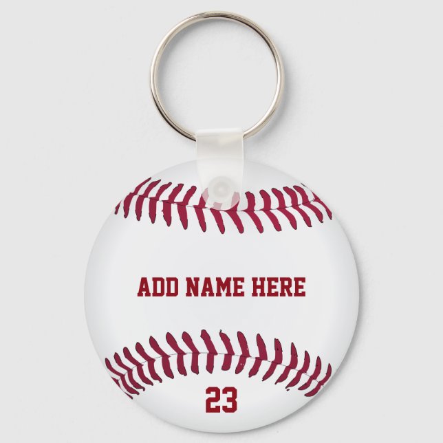 Baseball Name Number Customised Key Ring (Front)