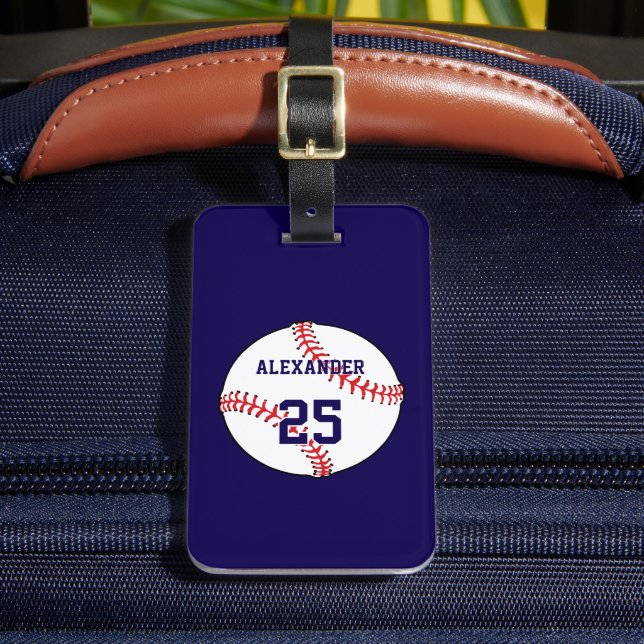 Baseball | Name & Number Luggage Tag (Front Insitu 2)