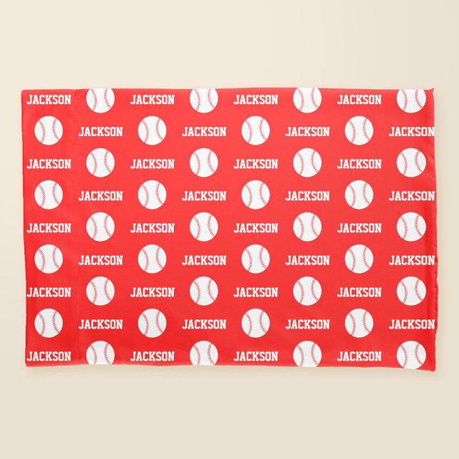 Baseball Name Pattern Red Pillowcase (Creator Uploaded)