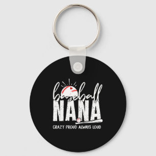 Baseball nana crazy proud loud funny nana baseball key ring