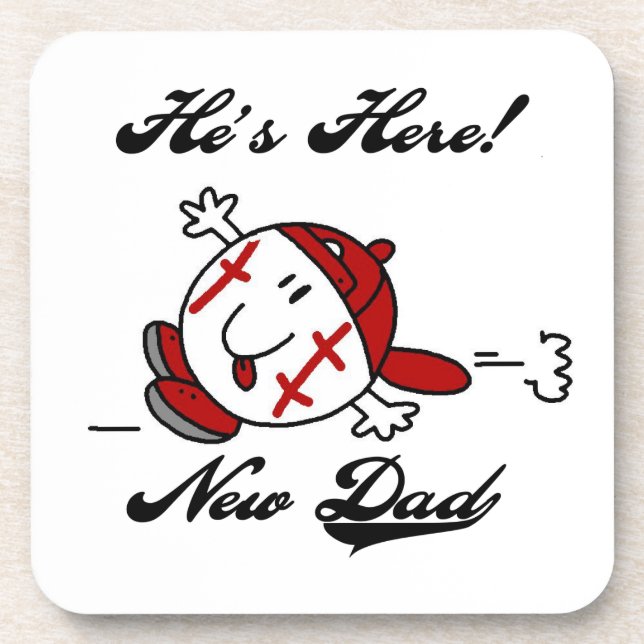 Baseball New Dad T-shirts and Gifts Coaster (Front)