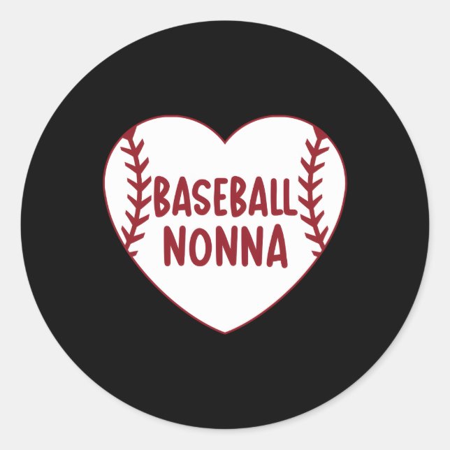 Baseball Nonna He Baseball Grandma Mother'S Day Classic Round Sticker (Front)
