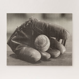 Baseball Nostalgia - Mitt and Baseball Jigsaw Puzzle