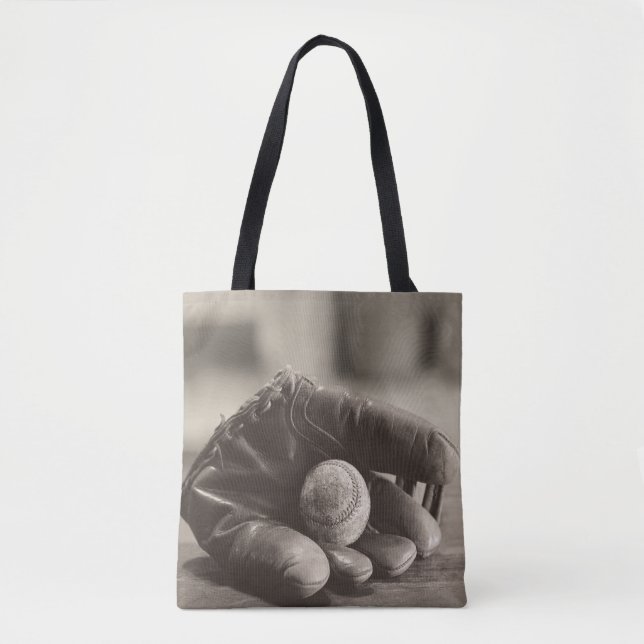 Baseball Nostalgia - Mitt and Baseball Tote Bag (Front)