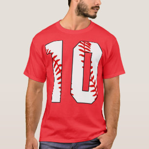 Baseball Number 10 10 Baseball Jersey Favourite P T-Shirt
