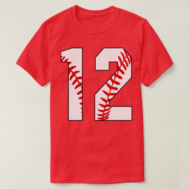 Baseball Number 12 12 Baseball  Jersey Favourite P T-Shirt (Design Front)