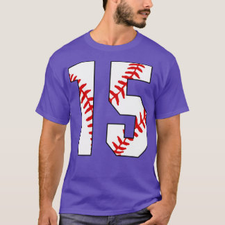 Baseball Number 15 15 Baseball  Jersey Favourite P T-Shirt
