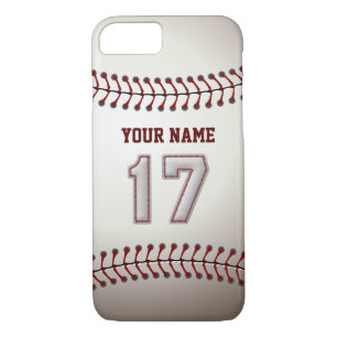 Baseball Number 17 with Your Name - Modern Sporty iPhone 8/7 Case