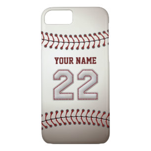 Baseball Number 22 with Your Name - Modern Sporty iPhone 8/7 Case
