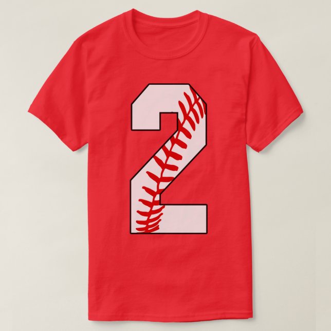 Baseball Number 2 2 Baseball  Jersey Favourite Pla T-Shirt (Design Front)