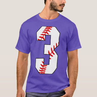 Baseball Number 3 3 Baseball  Jersey Favourite Pla T-Shirt
