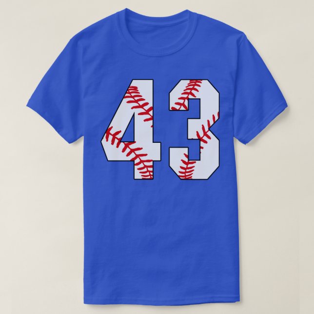 Baseball Number 43 43 Baseball  Jersey Favourite P T-Shirt (Design Front)