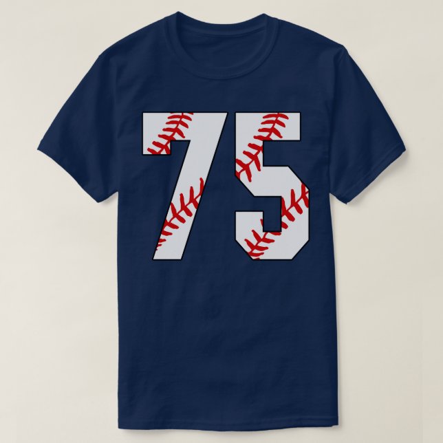 Baseball Number 75 75 Baseball  Jersey Favourite P T-Shirt (Design Front)