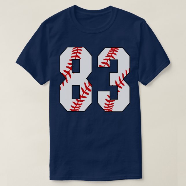 Baseball Number 83 83 Baseball  Jersey Favourite P T-Shirt (Design Front)