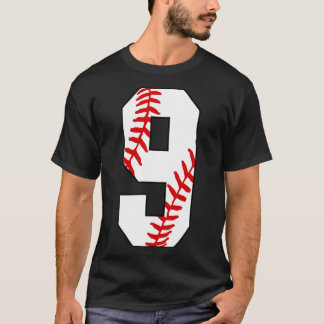 Baseball Number 9 9 Baseball  Jersey Favourite Pla T-Shirt