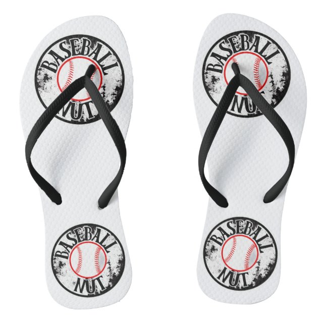 Baseball nut  flip flops (Footbed)