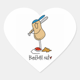 Baseball Nut T-shirts and Gifts Heart Sticker