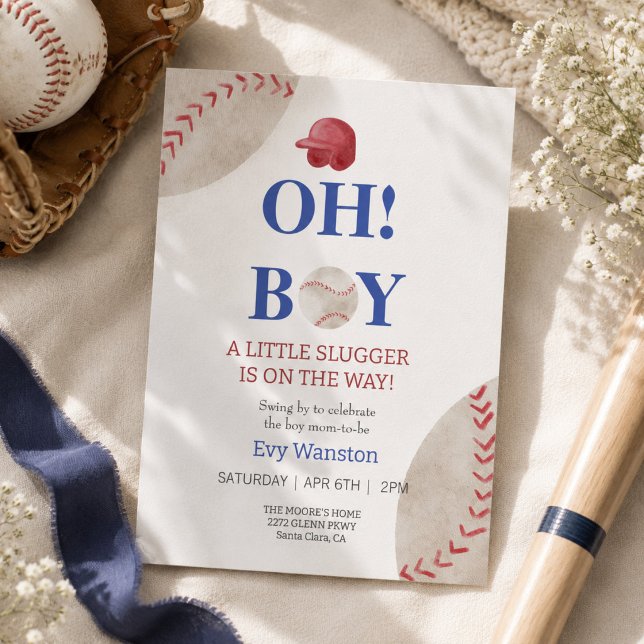 Baseball Oh, boy baby shower invitation (Creator Uploaded)
