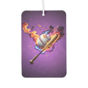 Baseball on Fire. Car Air Freshener