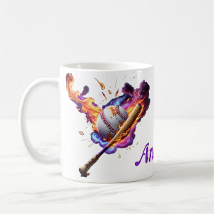 Baseball on Fire. Coffee Mug