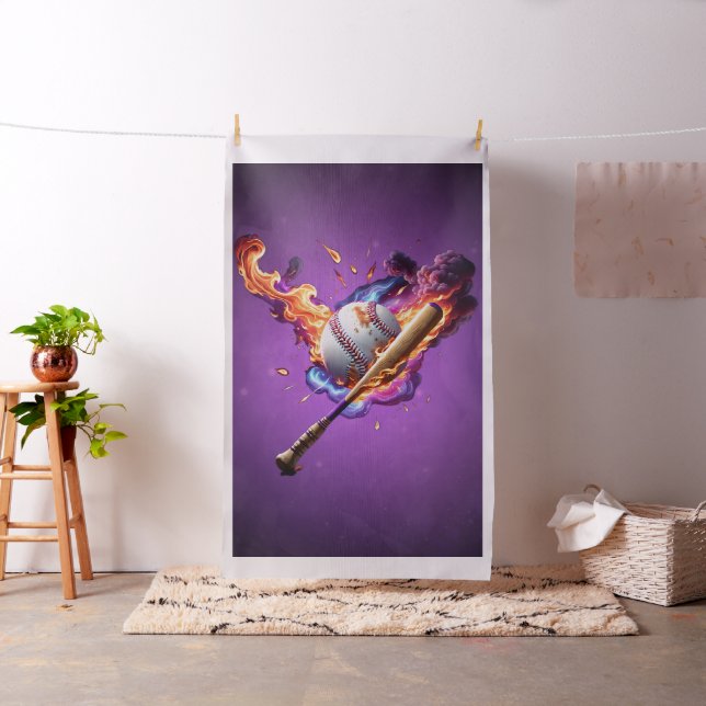 Baseball on Fire.  Fabric (In Situ)