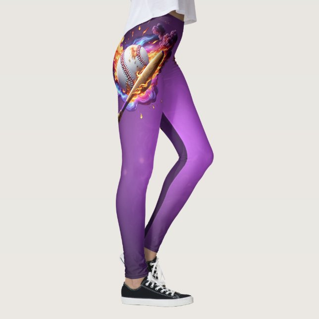 Baseball on Fire.  Leggings (Right)