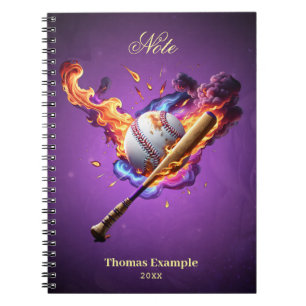 Baseball on Fire.  Notebook