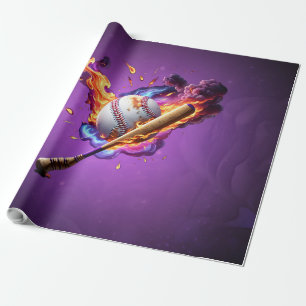 Baseball on Fire. Wrapping Paper