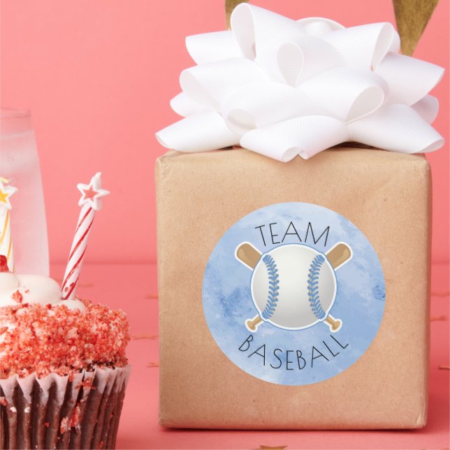 Baseball or bows gender reveal classic round sticker (Party)