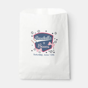 Baseball or bows Gender Reveal Favour Bag