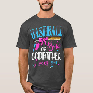 Baseball Or Bows Godfather Loves You Pink Blue Gen T-Shirt