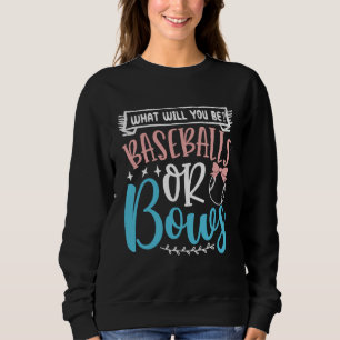 Baseball Or Bows In Blue And Pink  Party Idea Sweatshirt