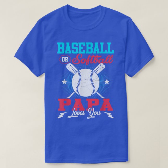 Baseball Or Softball Announcement Gender Reveal Pa T-Shirt (Design Front)