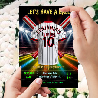 Baseball or Softball Birthday Invitation