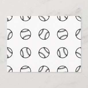 Baseball Outlines Pattern Sports Art CUSTOM COLOR Postcard