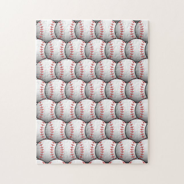 Baseball Overlapping Pattern Frustrating Jigsaw Puzzle (Vertical)