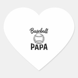 Baseball Papa Vintage Engraving Shirt Design_1 Heart Sticker