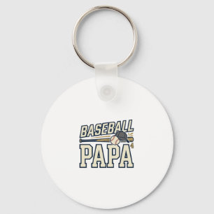 Baseball Papa Vintage Engraving Shirt Design_1 Key Ring