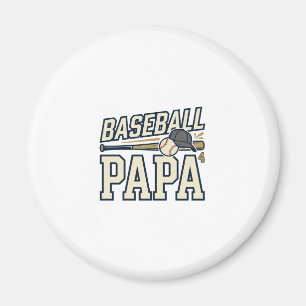 Baseball Papa Vintage Engraving Shirt Design_1 Magnet