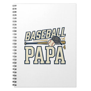 Baseball Papa Vintage Engraving Shirt Design_1 Notebook