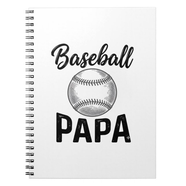 Baseball Papa Vintage Engraving Shirt Design_1 Notebook (Front)