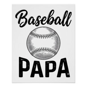 Baseball Papa Vintage Engraving Shirt Design_1 Poster