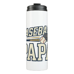 Baseball Papa Vintage Engraving Shirt Design_1 Thermal Tumbler