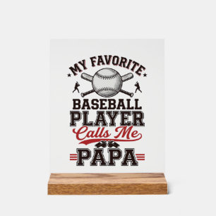 Baseball Papa Vintage Engraving Vector Design_1 Acrylic Sign