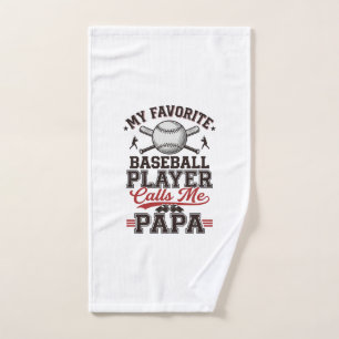 Baseball Papa Vintage Engraving Vector Design_1 Hand Towel