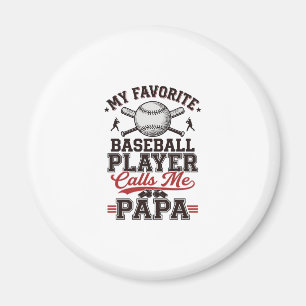 Baseball Papa Vintage Engraving Vector Design_1 Magnet