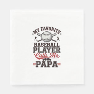 Baseball Papa Vintage Engraving Vector Design_1 Napkin