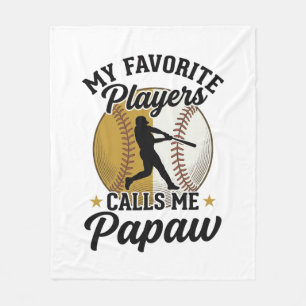 Baseball Papaw Favourite Players Vintage Shirt Des Fleece Blanket