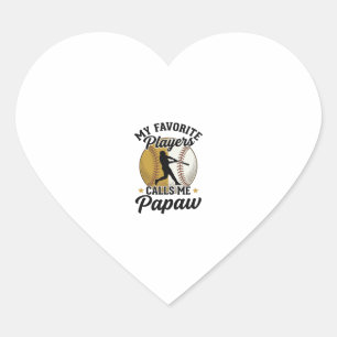 Baseball Papaw Favourite Players Vintage Shirt Des Heart Sticker